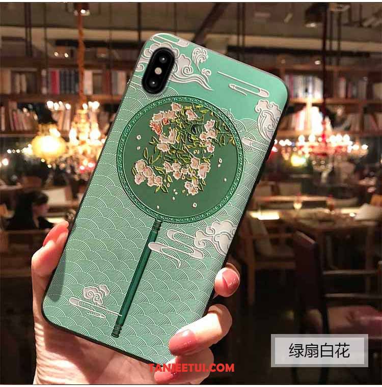 Etui iPhone Xs Max Zielony Pałac Wiatr, Futerał iPhone Xs Max Chiński Styl Sakura Telefon Komórkowy