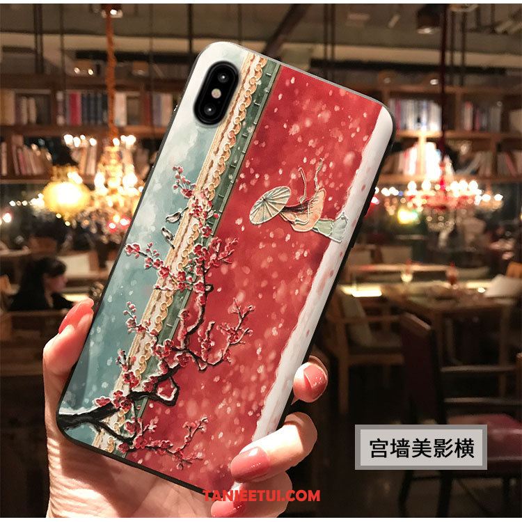 Etui iPhone Xs Max Zielony Pałac Wiatr, Futerał iPhone Xs Max Chiński Styl Sakura Telefon Komórkowy