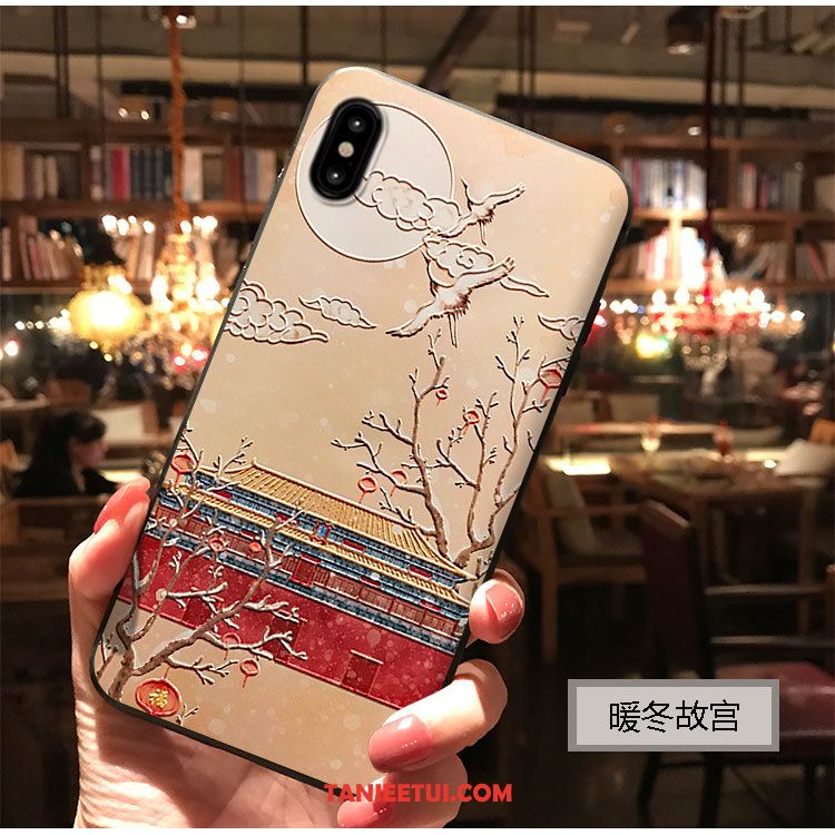 Etui iPhone Xs Max Zielony Pałac Wiatr, Futerał iPhone Xs Max Chiński Styl Sakura Telefon Komórkowy