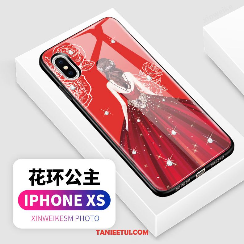 Etui iPhone Xs Niebieski Anti-fall Zakochani, Obudowa iPhone Xs Kreatywne Szkło Hartowane Tendencja