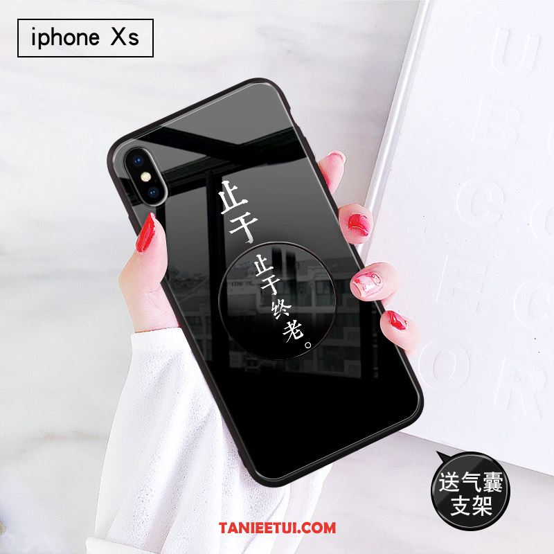 Etui iPhone Xs Osobowość Ochraniacz Czarny, Obudowa iPhone Xs Kolor Telefon Komórkowy Szkło