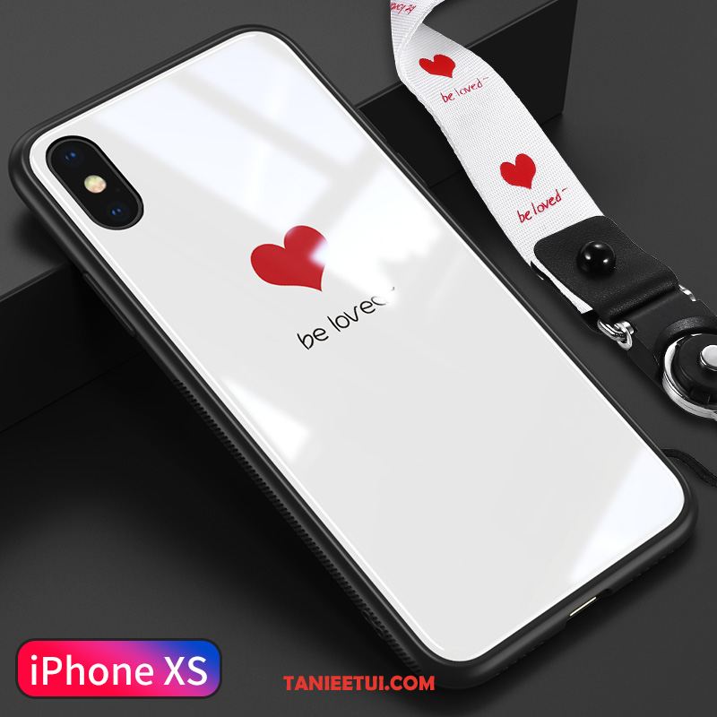 Etui iPhone Xs Tendencja Miłość Szkło, Obudowa iPhone Xs All Inclusive Anti-fall Telefon Komórkowy