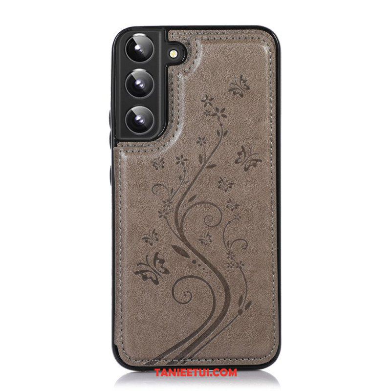 Futerały do Samsung Galaxy S22 5G Etui Na Karty Ze Sztucznej Skóry Stoisko Kwiaty