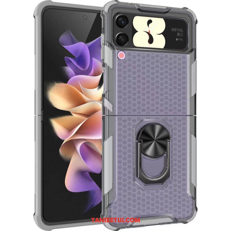 Futerały do Samsung Galaxy Z Flip 4 Etui Folio Plaster Miodu Ze Wspornikiem Pierścienia