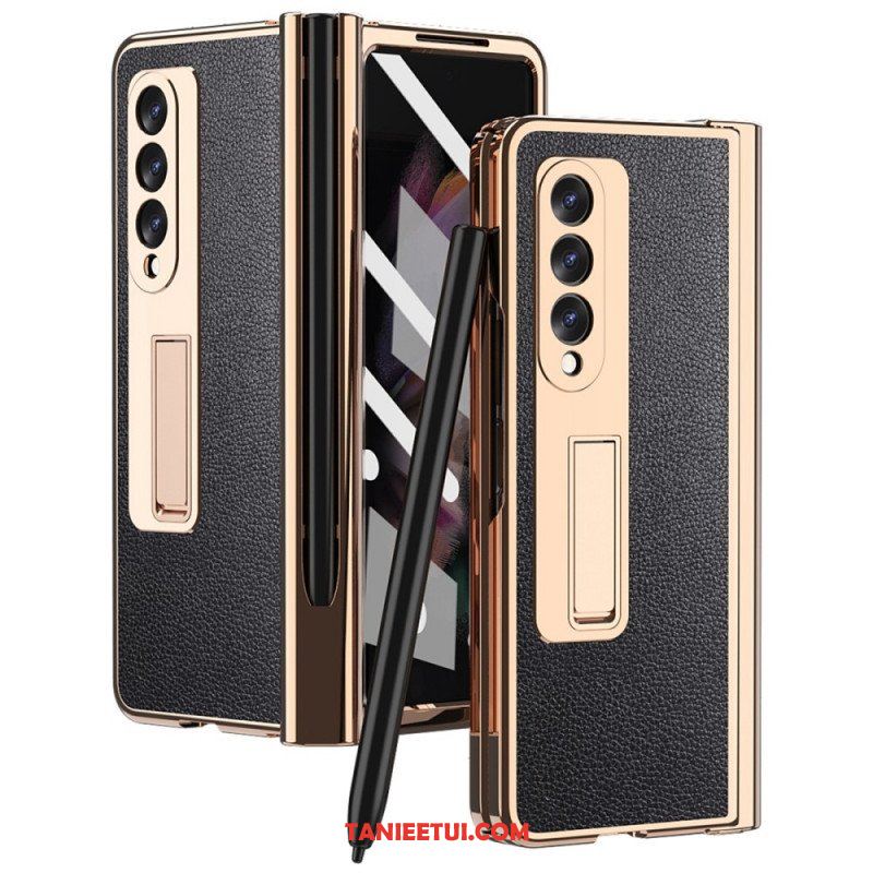 Futerały do Samsung Galaxy Z Fold 3 5G Wielofunkcyjna Skóra Liczi