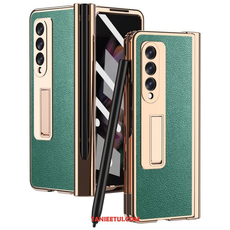 Futerały do Samsung Galaxy Z Fold 3 5G Wielofunkcyjna Skóra Liczi