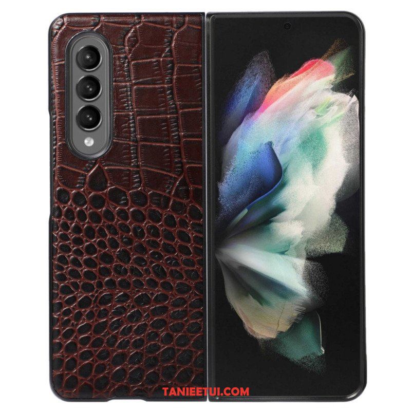 Futerały do Samsung Galaxy Z Fold 4 Modna Skóra Naturalna Z Efektem Krokodyla