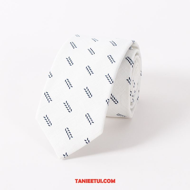 Krawat Męskie Mały Moda Z Bawełny, Krawat Świeży Student Wąskie Blau Weiß