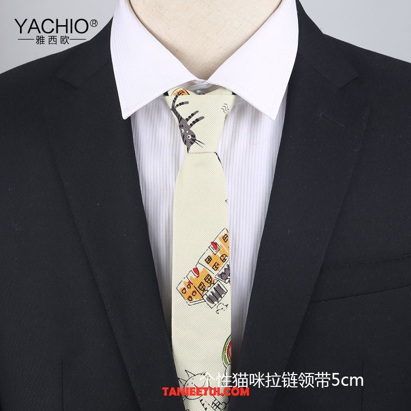 Krawat Męskie Pudełko Na Prezenty Bawełna Wąskie, Krawat Moda Proste Casual Weiß