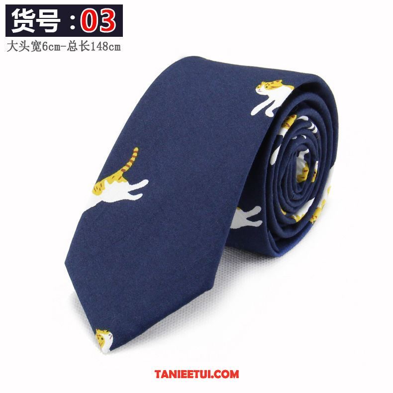 Krawat Męskie Wszystko Pasuje Osobowość Wzór, Krawat Pudełko Na Prezenty 6 Cm Męska Gelb Blau