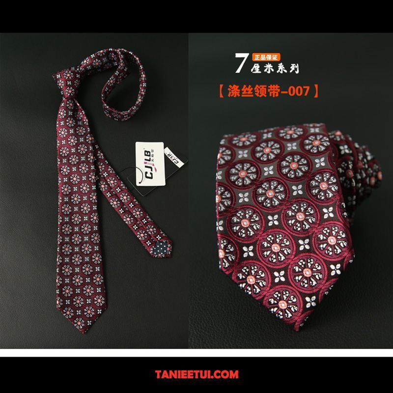 Krawat Męskie Z Pracy Purpurowy Nowy, Krawat Męska 7 Cm Kropka Rot Gelb