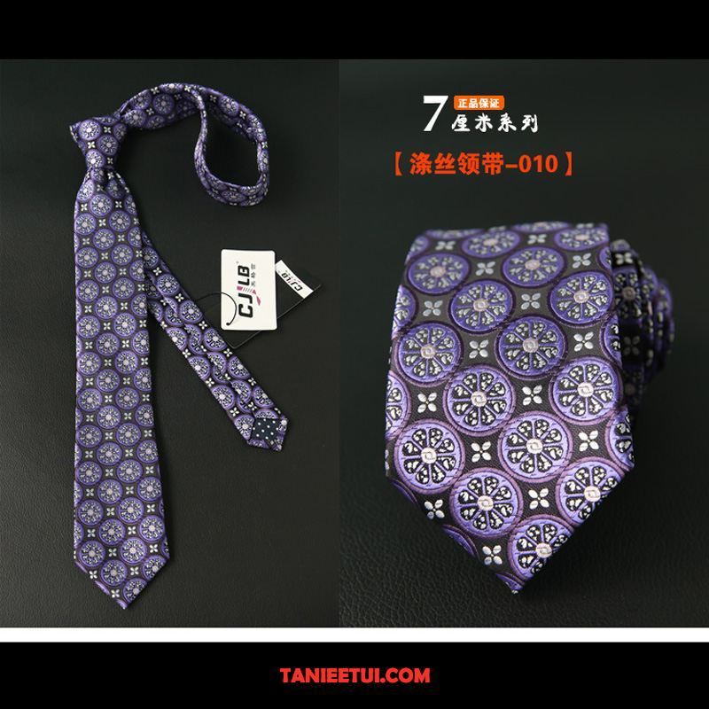 Krawat Męskie Z Pracy Purpurowy Nowy, Krawat Męska 7 Cm Kropka Rot Gelb