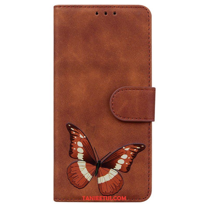 Obudowa Etui Na Telefon do Google Pixel 6 Motyl Dotykający Skóry