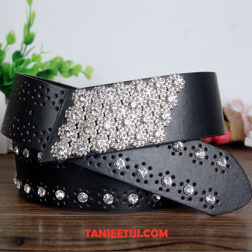 Paski Damskie Moda Damska Koronka, Paski Wszystko Pasuje Rhinestone Damska Weiß