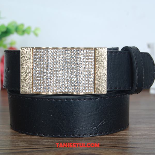 Paski Damskie Rhinestone Wszystko Pasuje Trendy, Paski Casual Z Kryształkami Damska Weiß