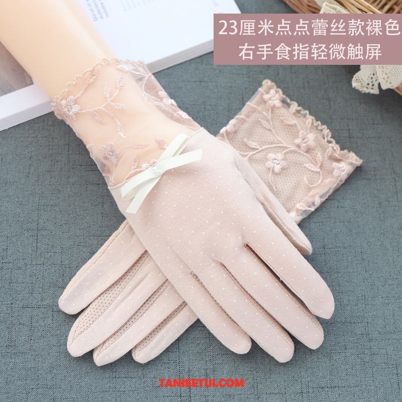 Rękawiczki Damskie Krótki Anty-uv Oddychające, Rękawiczki Z Bawełny Antypoślizgowe Dla Kierowców