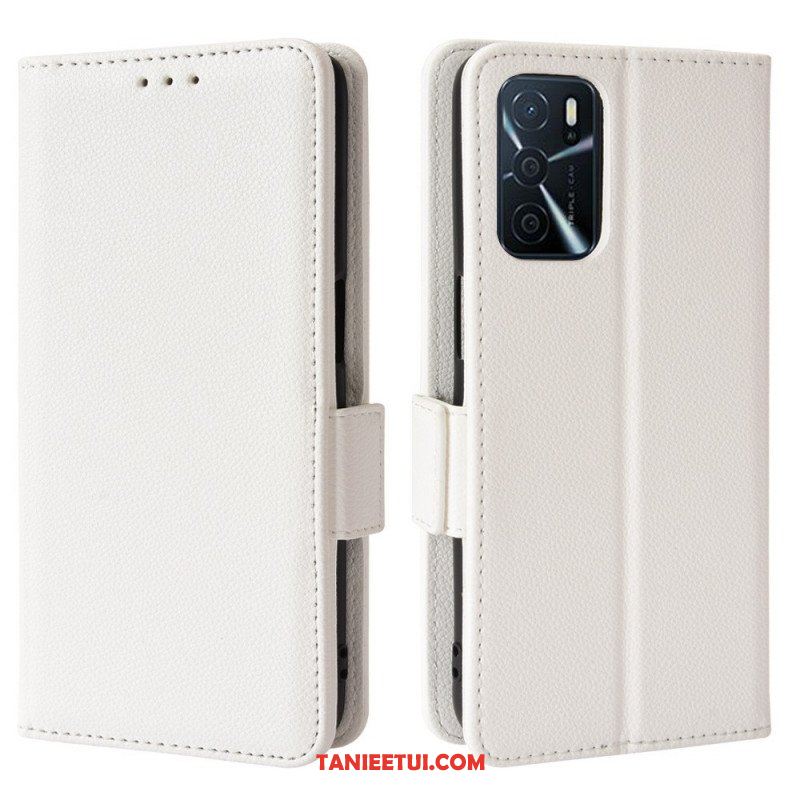 Skórzany Futerał do Oppo A16 / A16s Etui Folio Flap Double Litchi Nowe Kolory