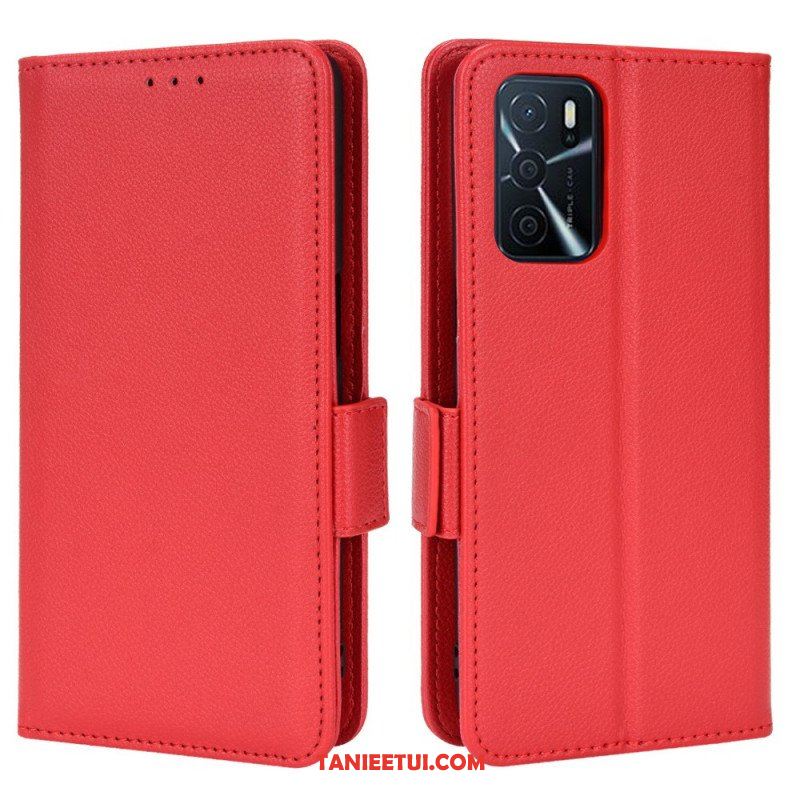 Skórzany Futerał do Oppo A16 / A16s Etui Folio Flap Double Litchi Nowe Kolory