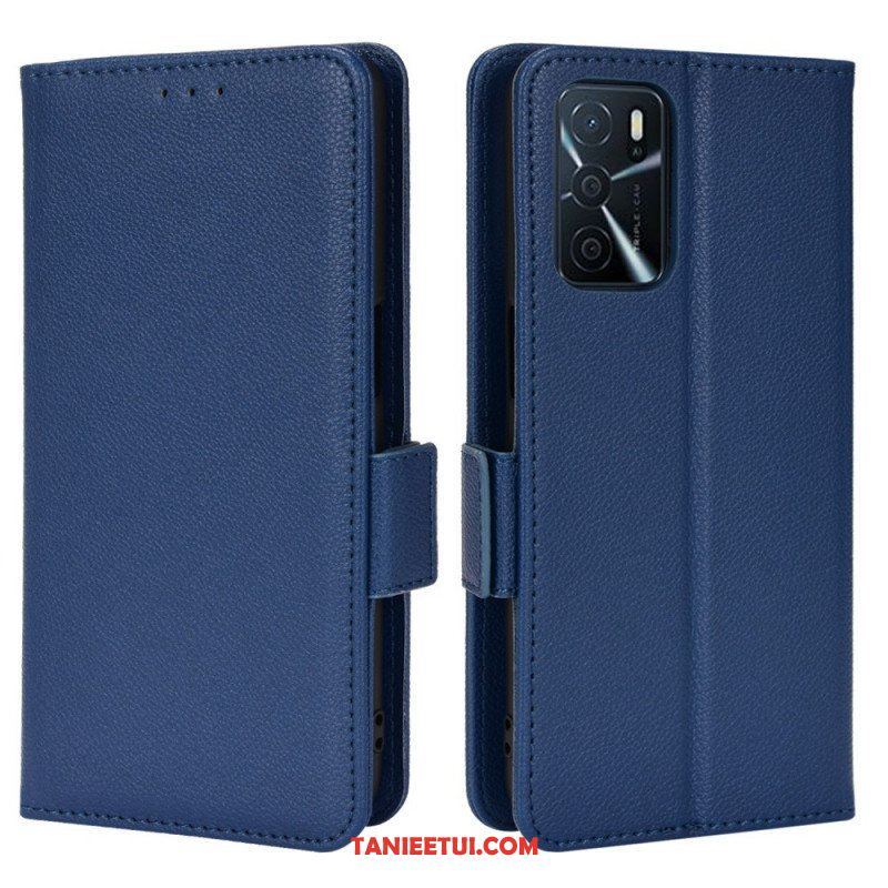 Skórzany Futerał do Oppo A16 / A16s Etui Folio Flap Double Litchi Nowe Kolory