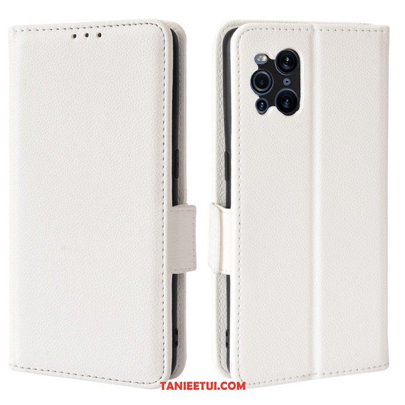 Skórzany Futerał do Oppo Find X3 Pro Etui Folio Flap Double Litchi Nowe Kolory