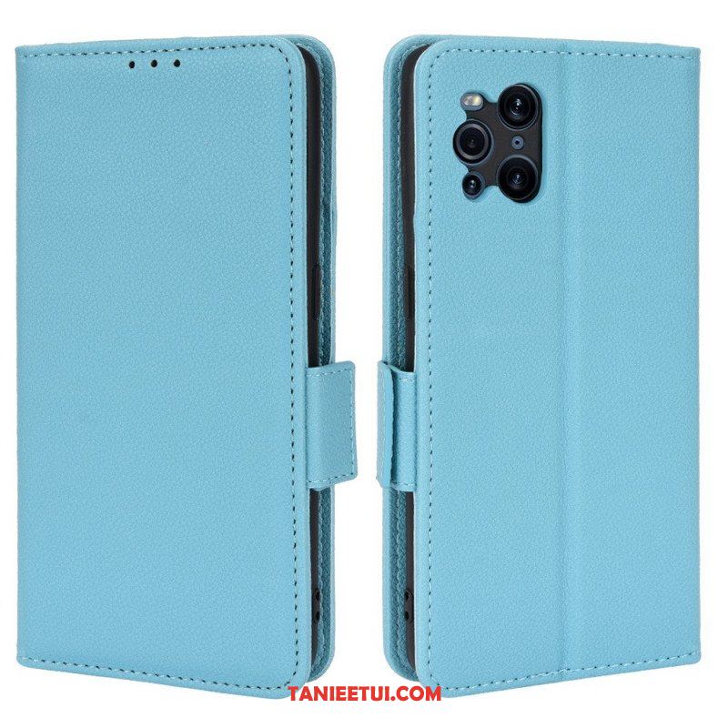 Skórzany Futerał do Oppo Find X3 Pro Etui Folio Flap Double Litchi Nowe Kolory