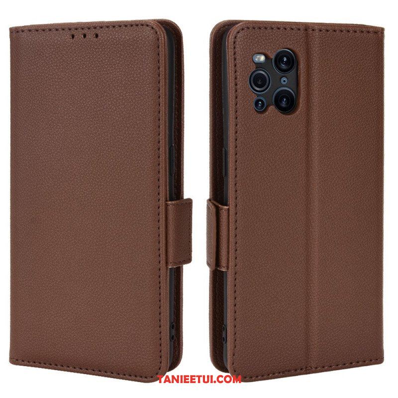 Skórzany Futerał do Oppo Find X3 Pro Etui Folio Flap Double Litchi Nowe Kolory