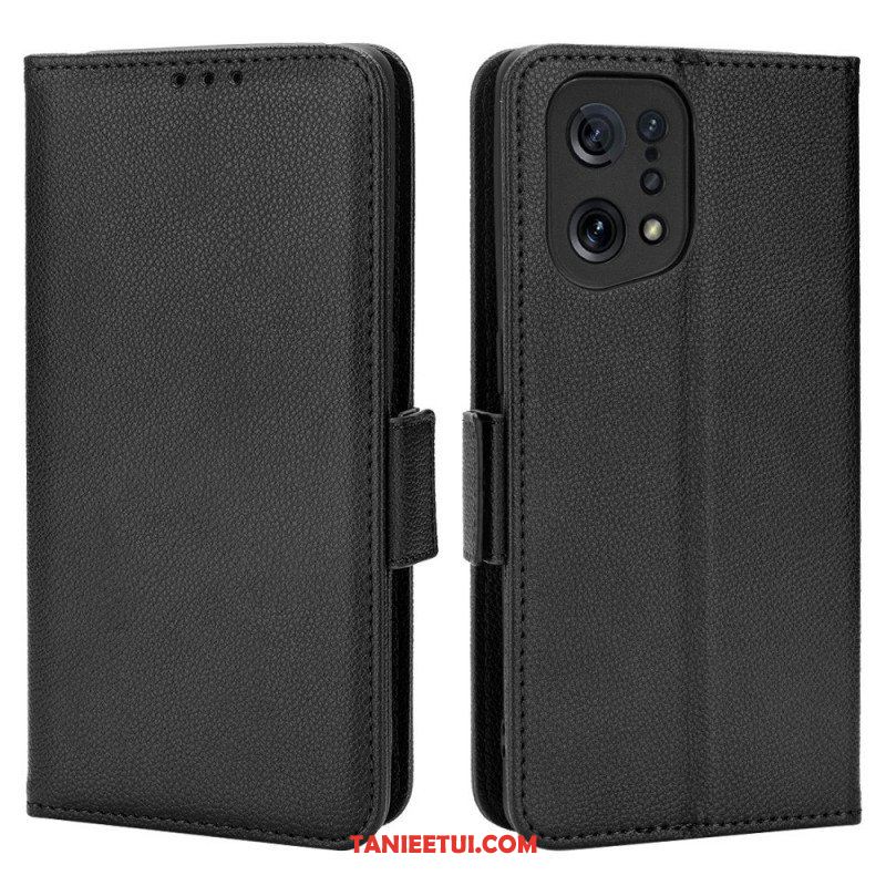 Skórzany Futerał do Oppo Find X5 Etui Folio Flap Double Nowe Kolory