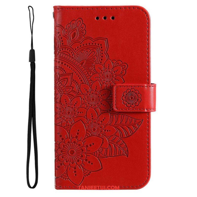 Skórzany Futerał do Samsung Galaxy S23 5G z Łańcuch Paskowata Mandala