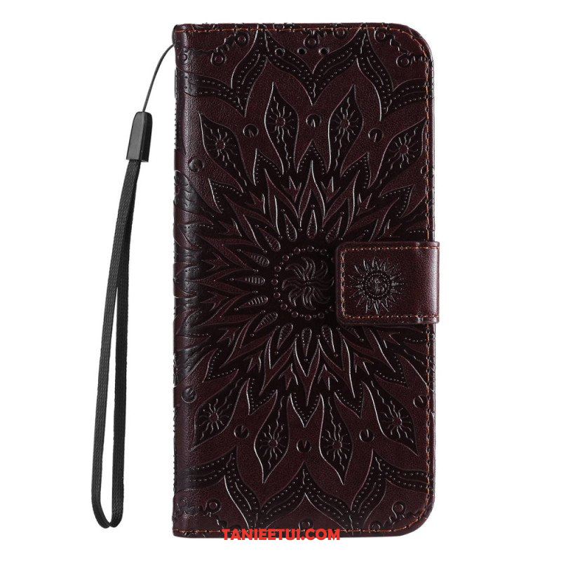 Skórzany Futerał do Samsung Galaxy S23 Ultra 5G Mandala Sun Ze Smyczą