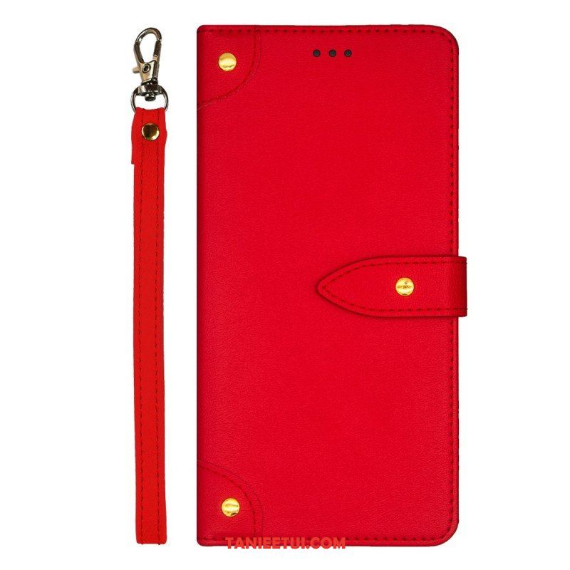 Skórzany Futerał do Xiaomi Redmi Note 12 Pro Nity I Smycz