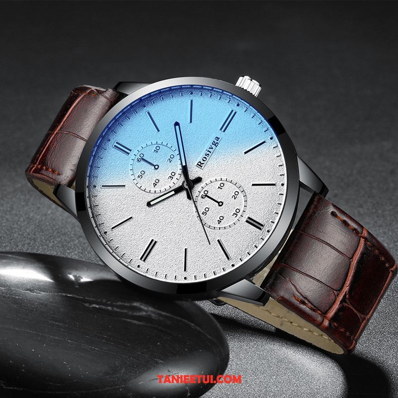 Zegarek Męskie Świecące Trendy Zegarek Kwarcowy, Zegarek Wodoodporny Męska Zegarek Na Rękę Blau Schwarz Braun