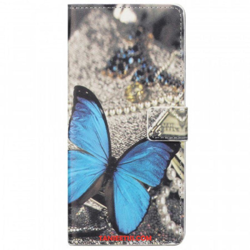 Etui Folio do Google Pixel 6A Niebieski Motyl