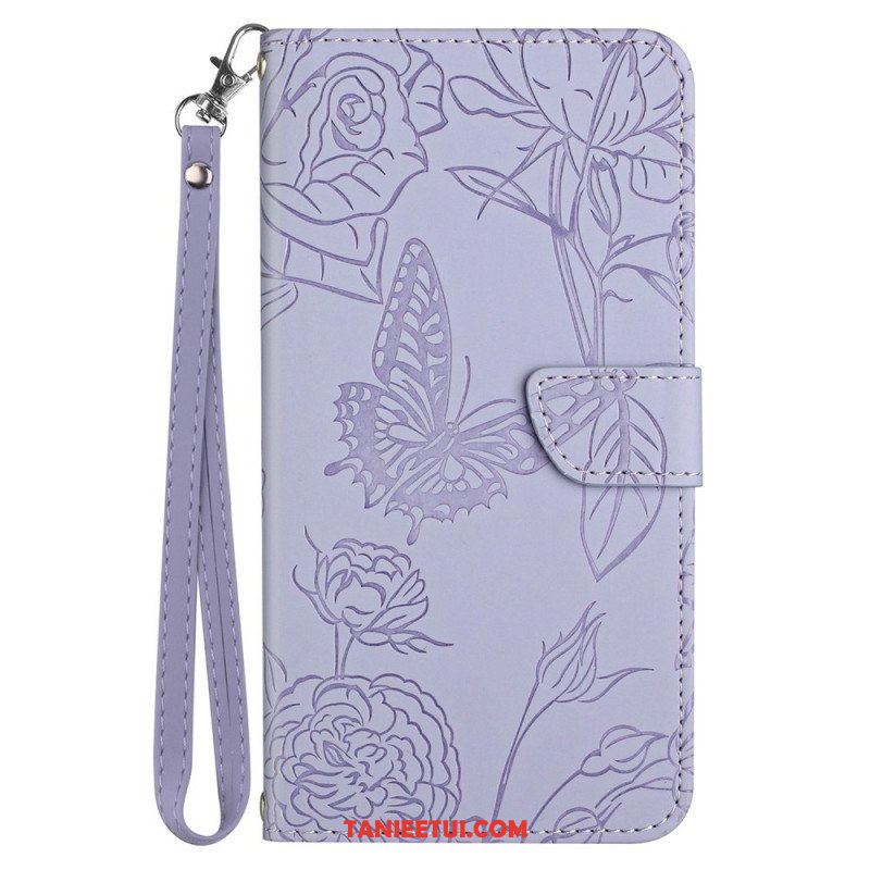 Etui Folio do Honor Magic 4 Lite 5G Motyle I Smycz