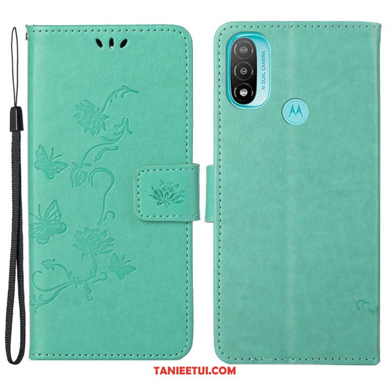 Etui Folio do Moto G71 5G Azjatyckie Motyle I Kwiaty