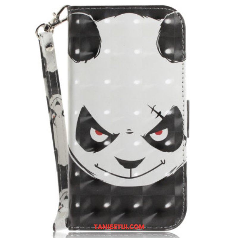Etui Folio do Moto G73 5G z Łańcuch Wściekła Panda Ze Smyczą