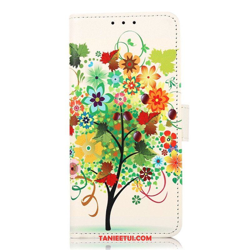 Etui Folio do Motorola Edge 40 Pro Kolorowe Drzewo