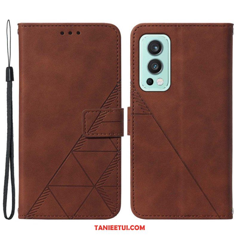 Etui Folio do OnePlus Nord 2 5G Efekt Skóry Piramidy