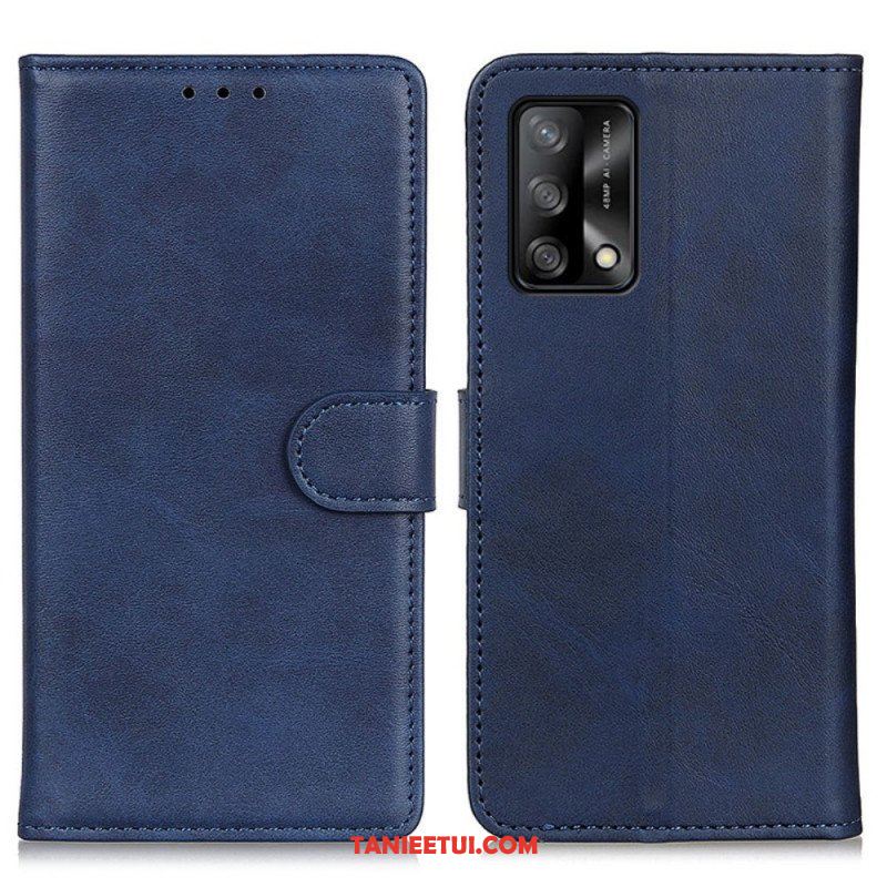 Etui Folio do Oppo A74 4G Efekt Matowej Skóry W Stylu Retro