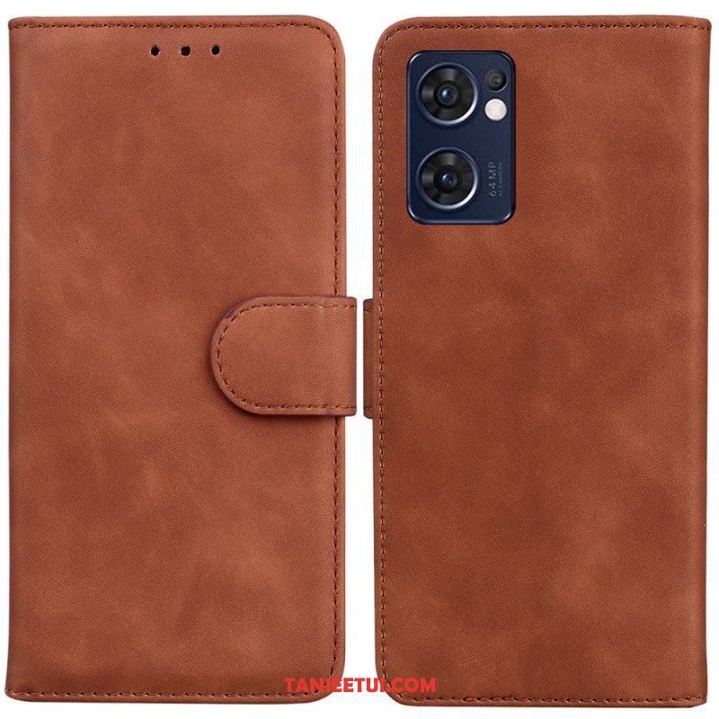 Etui Folio do Oppo Find X5 Lite Monochromatyczny Efekt Skóry