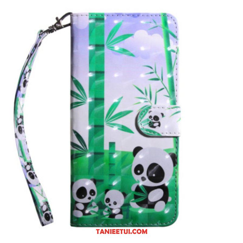 Etui Folio do Poco X4 Pro 5G z Łańcuch Smycz Panda Family