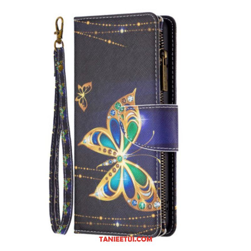 Etui Folio do Poco X5 5G Portmonetka Złote Motyle