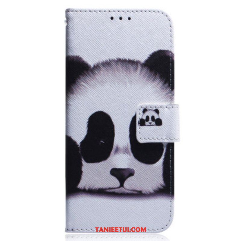 Etui Folio do Poco X5 5G z Łańcuch Paskowata Panda