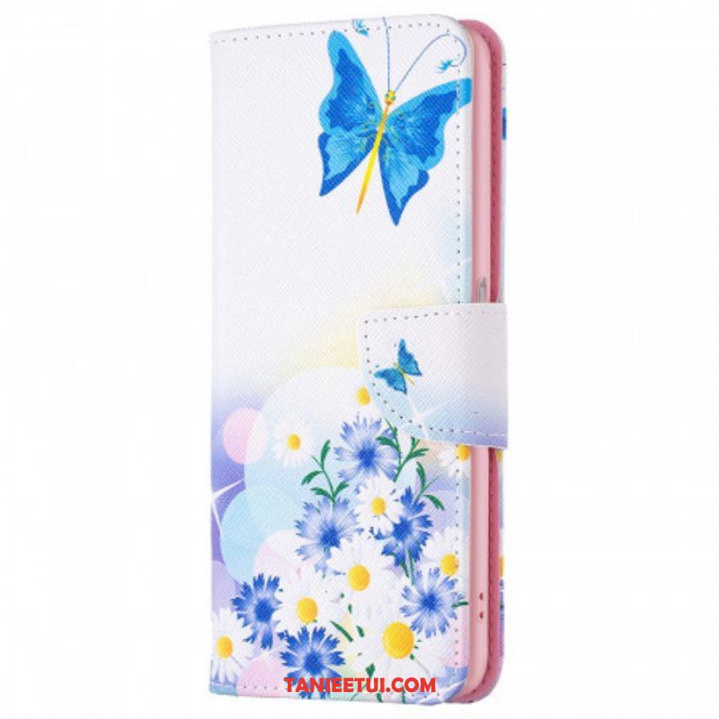 Etui Folio do Realme 9i Motyle I Pastelowe Kwiaty