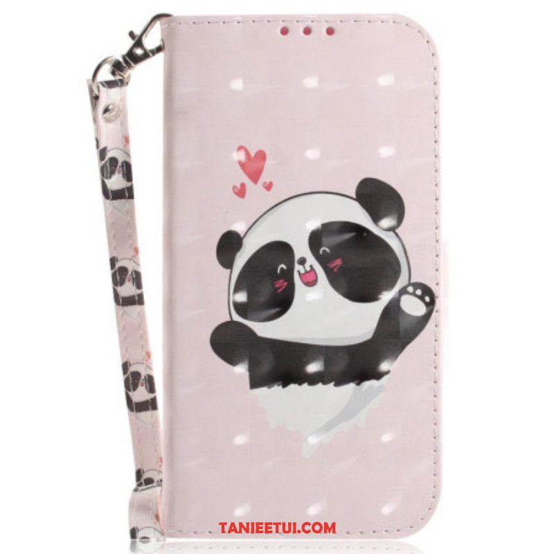 Etui Folio do Realme C35 z Łańcuch Mała Panda Z Paskiem