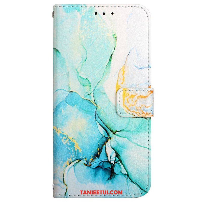 Etui Folio do Samsung Galaxy A13 z Łańcuch Pasek Marmuru