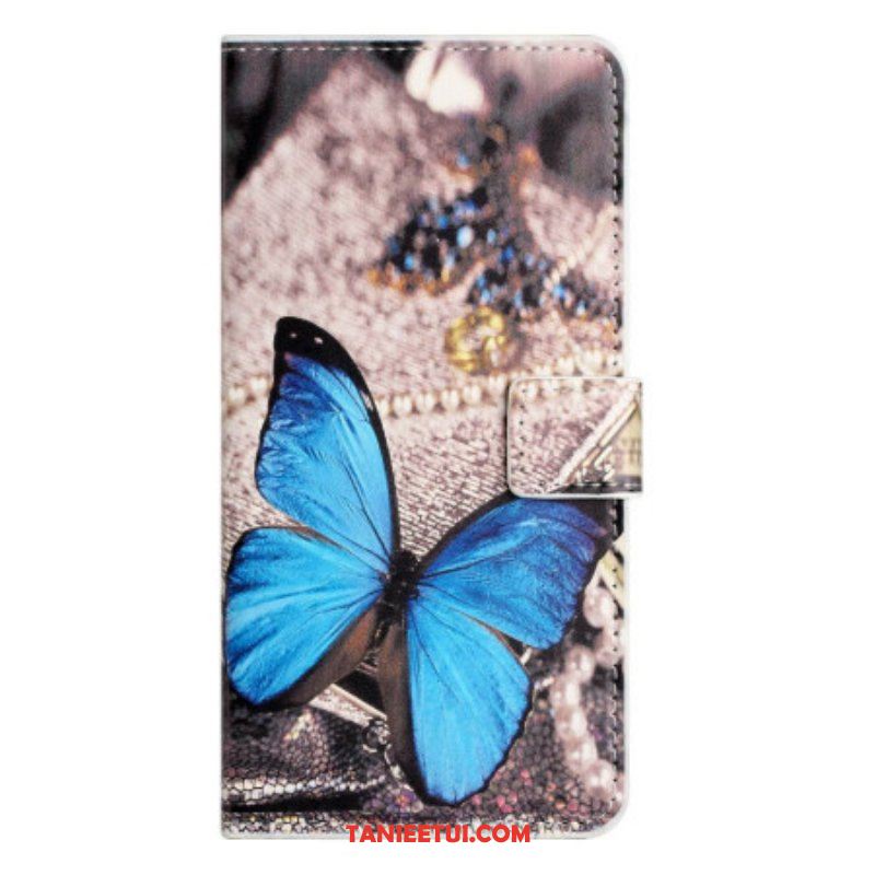 Etui Folio do Samsung Galaxy A14 / A14 5G Niebieski Motyl