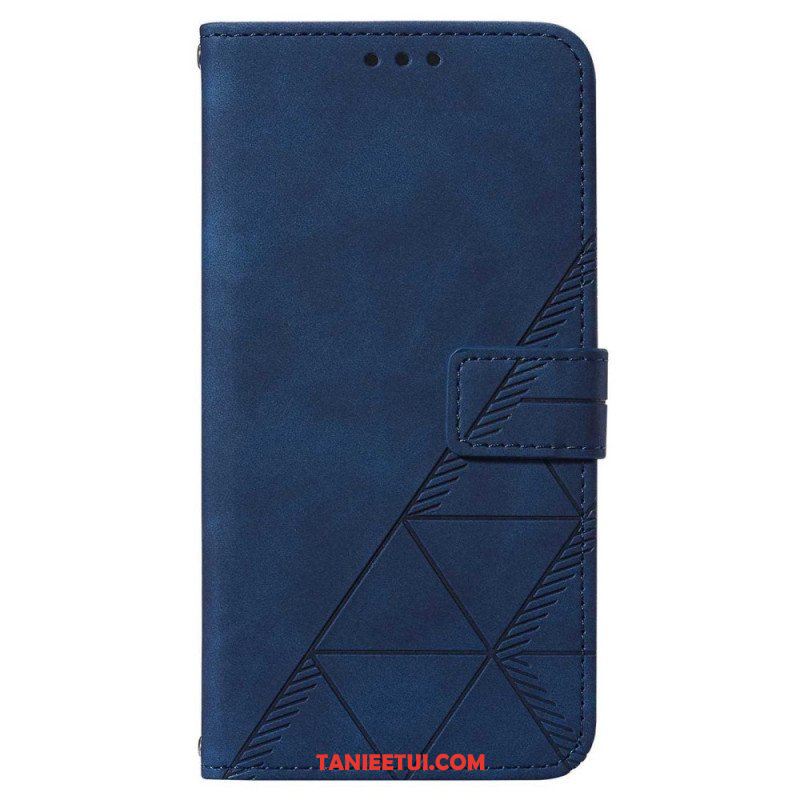 Etui Folio do Samsung Galaxy A14 / A14 5G Trójkąty Ze Smyczą