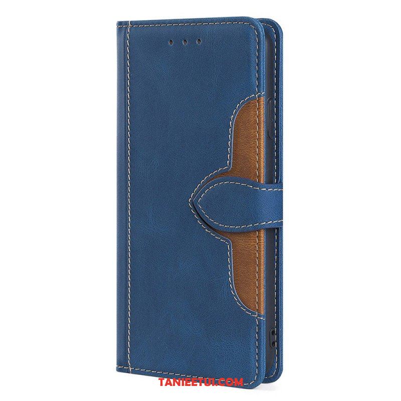 Etui Folio do Samsung Galaxy A53 5G Dwukolorowa Stylowa Sztuczna Skóra