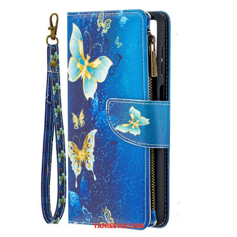 Etui Folio do Samsung Galaxy M12 / A12 Zapinana Na Zamek Kieszeń W Motyle