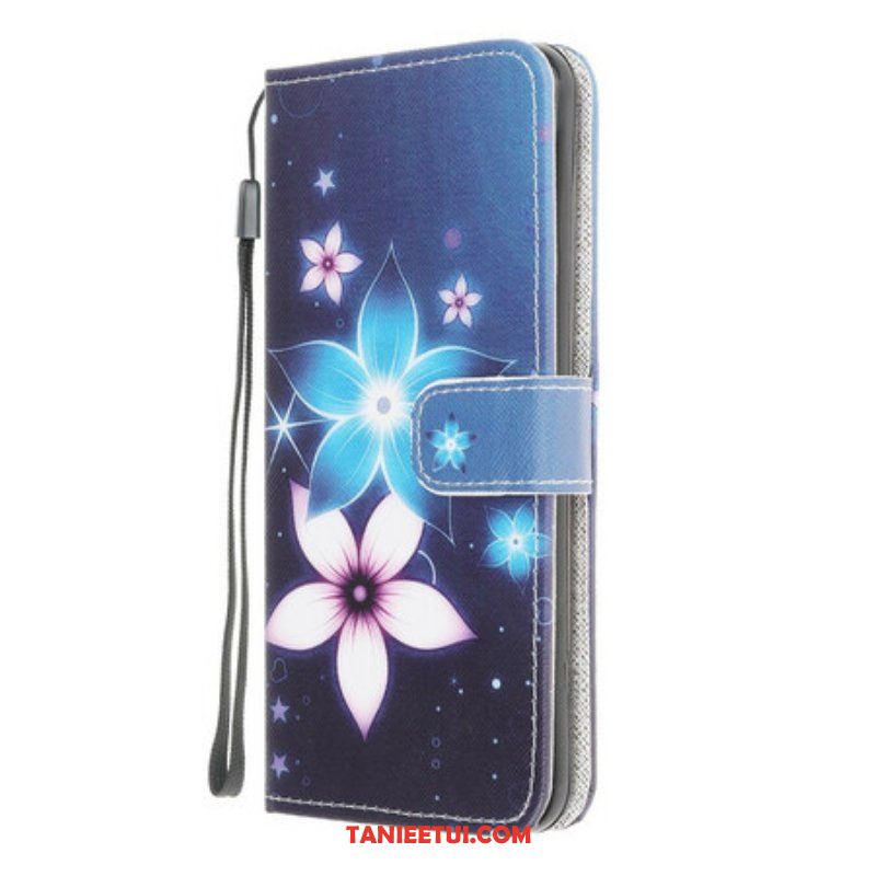 Etui Folio do Samsung Galaxy M12 / A12 z Łańcuch Kwiaty Paska Księżycowego